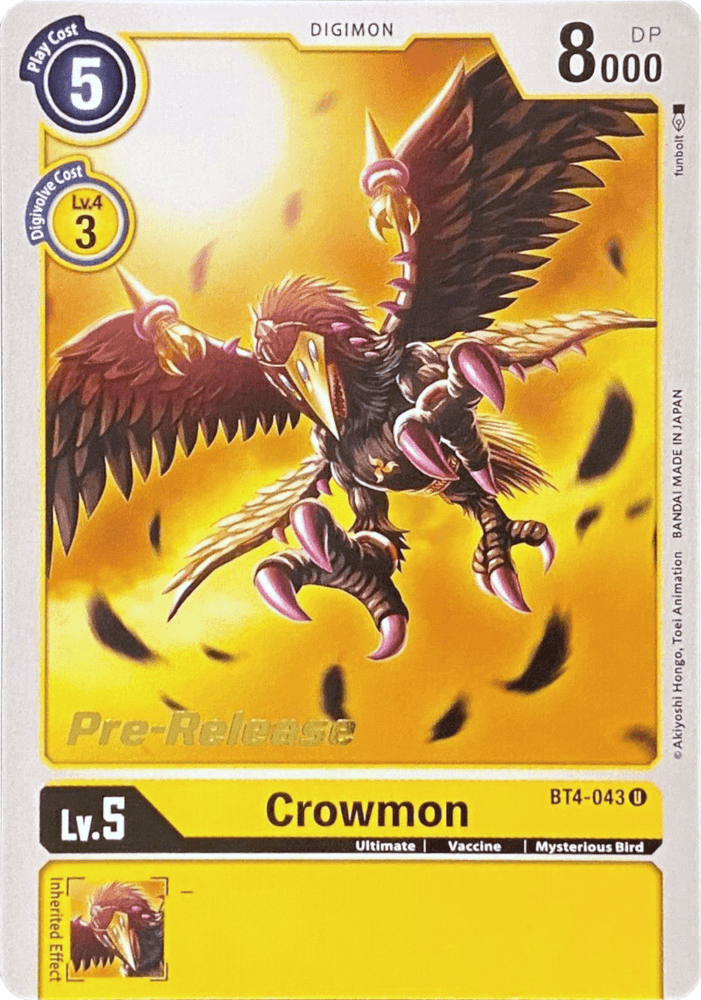 Crowmon [BT4-043] [Great Legend Pre-Release Promos] (ONLINE ORDER ONLY)