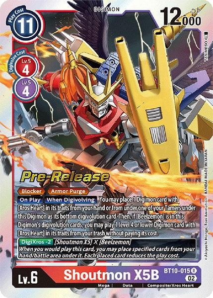 Shoutmon X5B [BT10-015] [Xros Encounter Pre-Release Cards] (ONLINE ORDER ONLY)