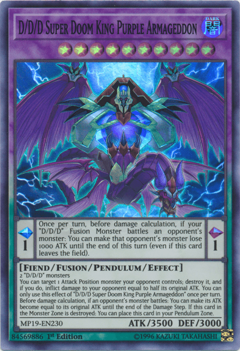 D/D/D Super Doom King Purple Armageddon [MP19-EN230] Super Rare (ONLINE ORDER ONLY)
