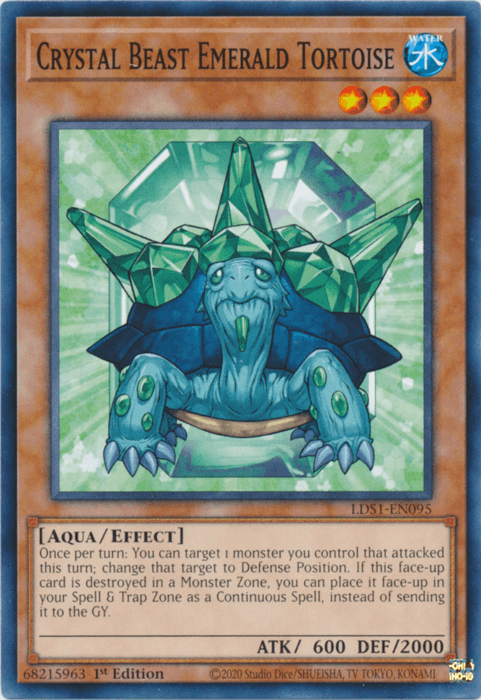 Crystal Beast Emerald Tortoise [LDS1-EN095] Common (ONLINE ORDER ONLY)