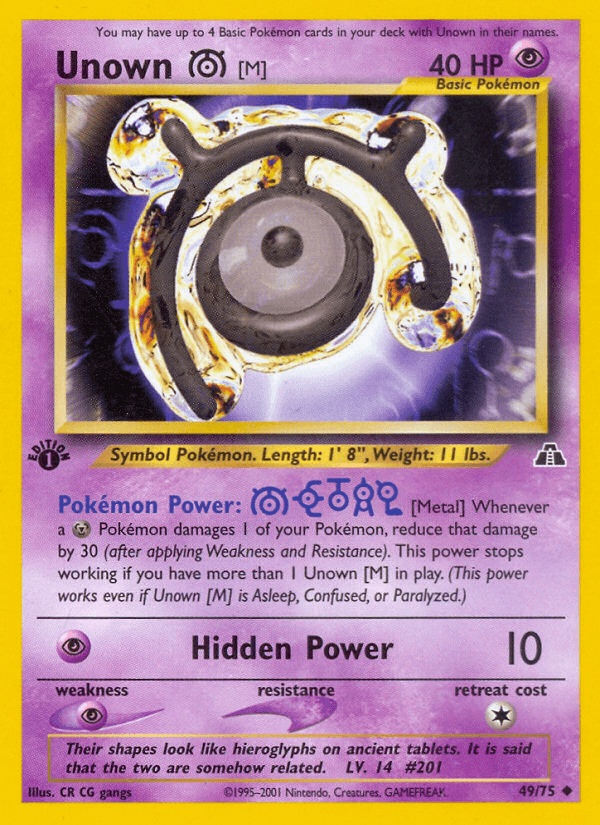 Unown [M] (49/75) [Neo Discovery 1st Edition] (Online Only)