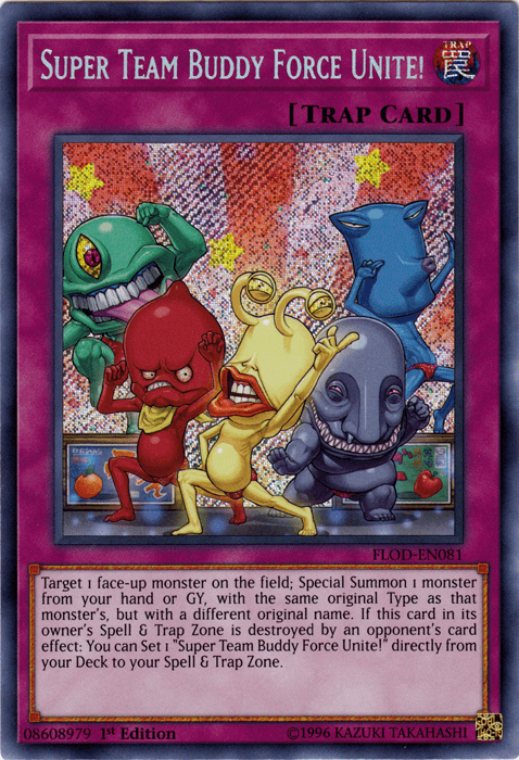 Super Team Buddy Force Unite! [FLOD-EN081] Secret Rare (ONLINE ORDER ONLY)