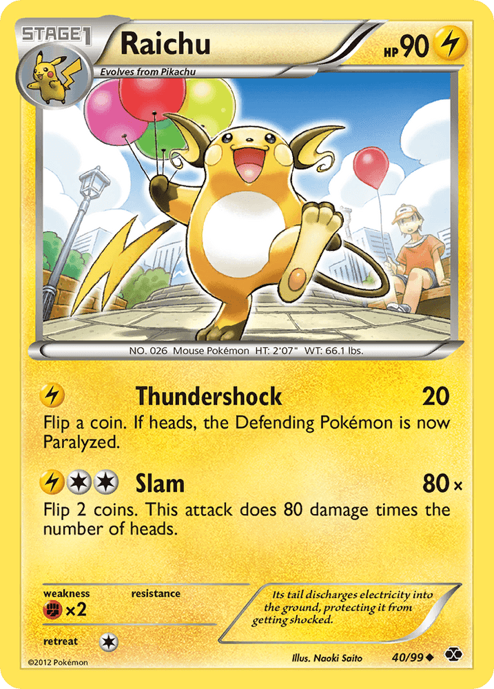 Raichu (40/99) [Black & White: Next Destinies] (Online Only)
