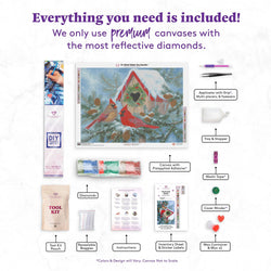 Diamond Art Club – Christmas Home Cardinal Diamond Painting (Square Drill, 30" x 22") (ONLINE ORDER ONLY)