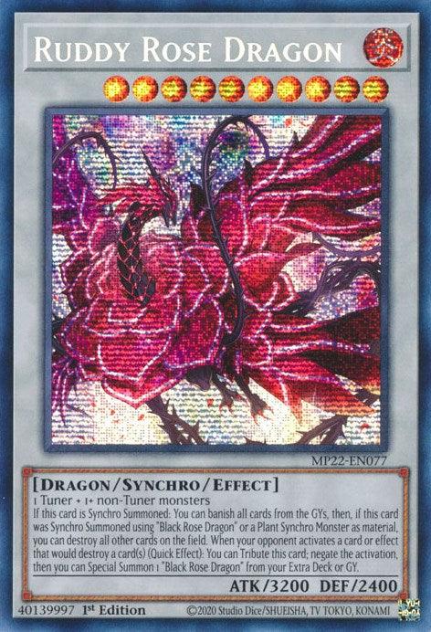 Ruddy Rose Dragon [MP22-EN077] Prismatic Secret Rare (ONLINE ORDER ONLY)