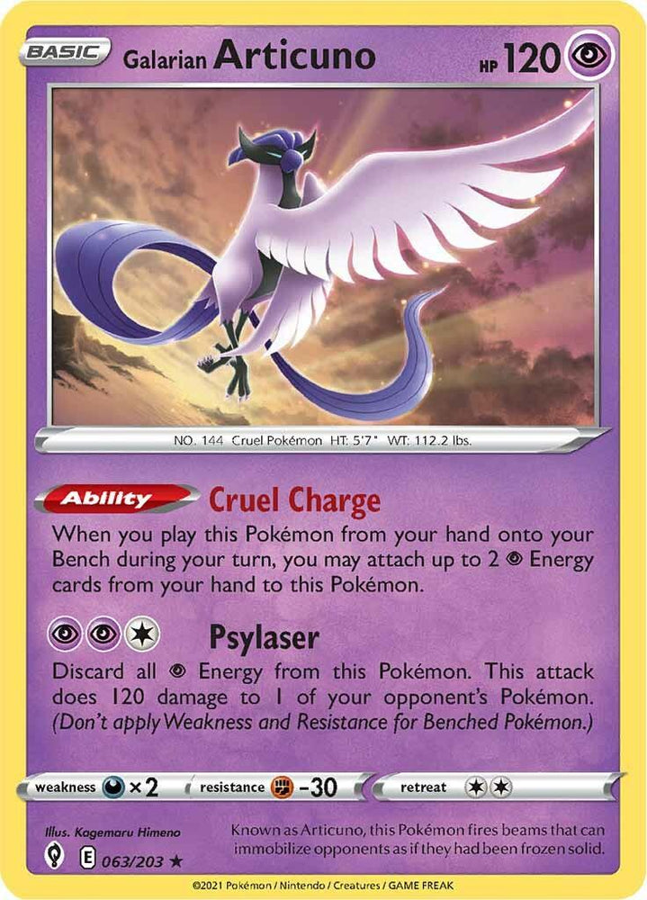 Galarian Articuno (063/203) (Theme Deck Exclusive) [Sword & Shield: Evolving Skies] (Online Only)
