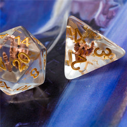 Paladin (Helmet) Clear Dice w/ Golden Helmet 7-Dice Set Rpg (Online Only)