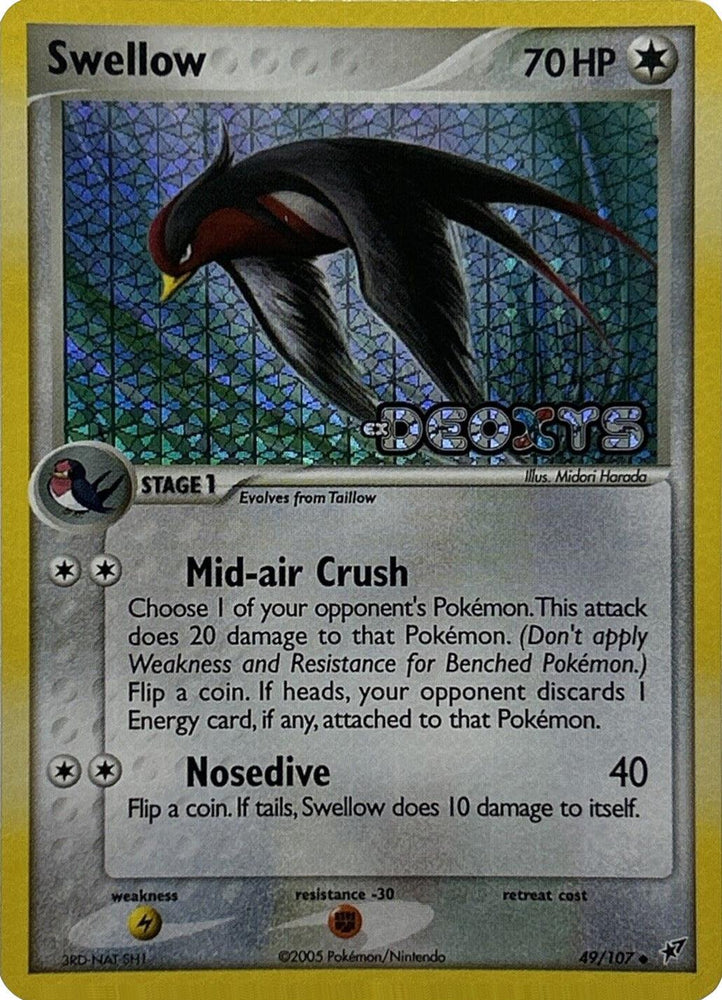 Swellow (49/107) (Stamped) [EX: Deoxys] (Online Only)