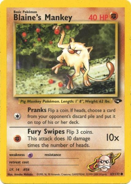 Blaine's Mankey (63/132) [Gym Challenge Unlimited] (Online Only)