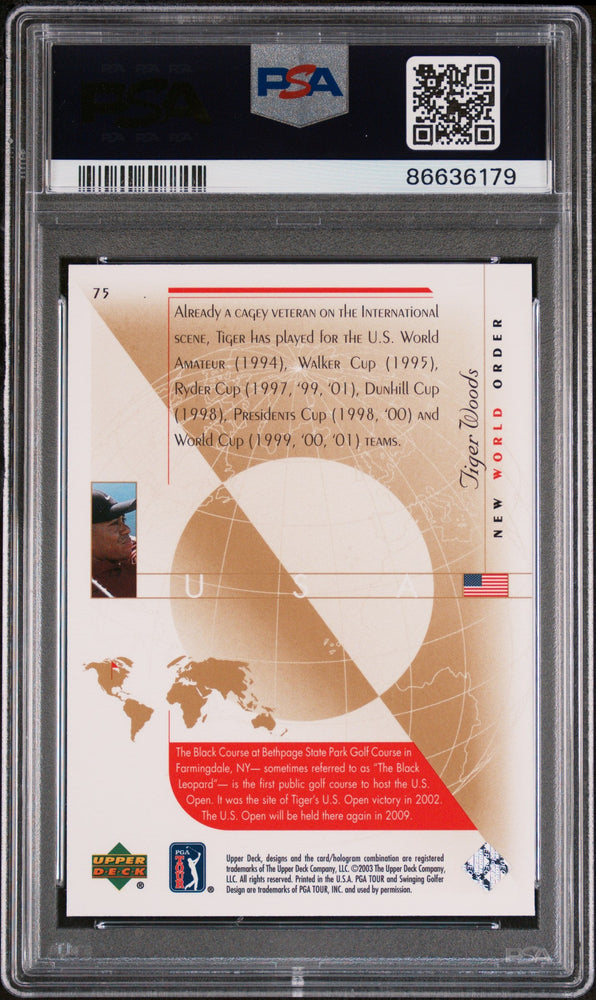 2003 UPPER DECK GOLF TIGER WOODS  #75 - PSA 9 (Online Order Only)