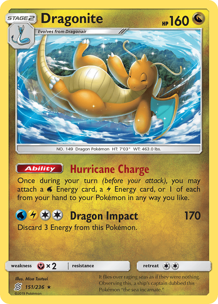 Dragonite (151/236) (Cosmos Holo) [Sun & Moon: Unified Minds] (Online Only)