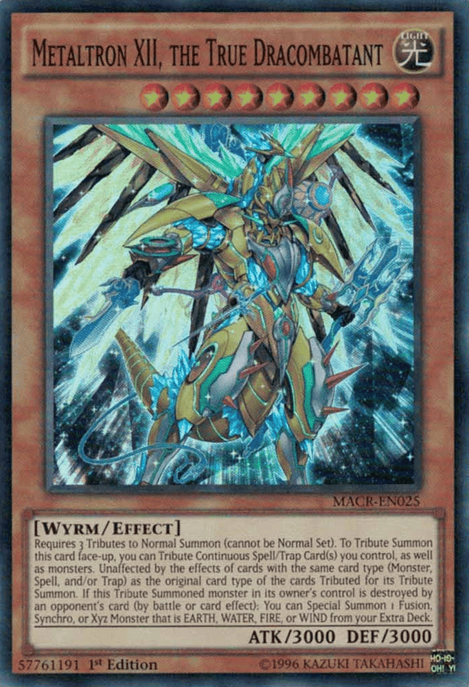Metaltron XII, the True Dracombatant [MACR-EN025] Super Rare (ONLINE ORDER ONLY)