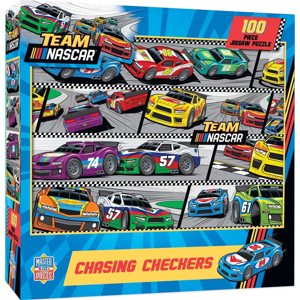 NASCAR - Chasing Checkers 100 Piece Jigsaw Puzzle (ONLINE ORDER ONLY)