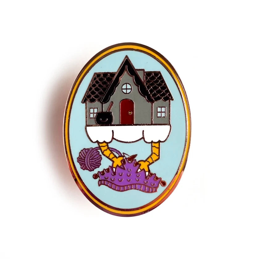 Cute Magical Flair Enamel Pin - Baba Yaga Knitting (ONLINE ORDER ONLY)