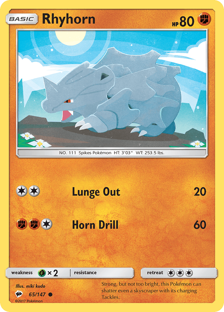 Rhyhorn (65/147) [Sun & Moon: Burning Shadows] (Online Only)