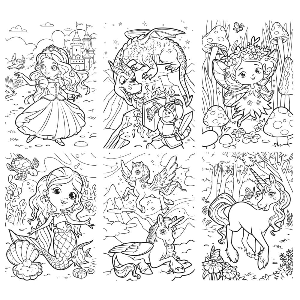 Magic & Make Believe Coloring Puzzles 6-Pack - 48 Piece Puzzles (ONLINE ORDER ONLY)