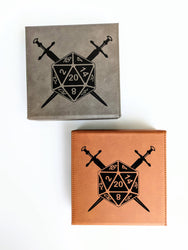 D20 Swords - Vegan Leather Dice Box (ONLINE ORDER ONLY)