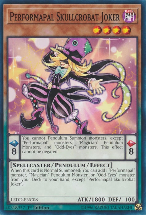 Performapal Skullcrobat Joker [LEDD-ENC08] Common (ONLINE ORDER ONLY)