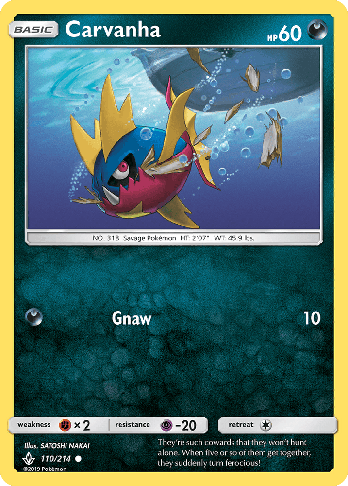 Carvanha (110/214) [Sun & Moon: Unbroken Bonds] (Online Only)