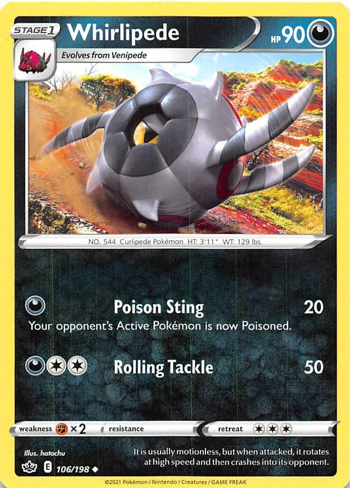 Whirlipede (106/198) [Sword & Shield: Chilling Reign] (Online Only)