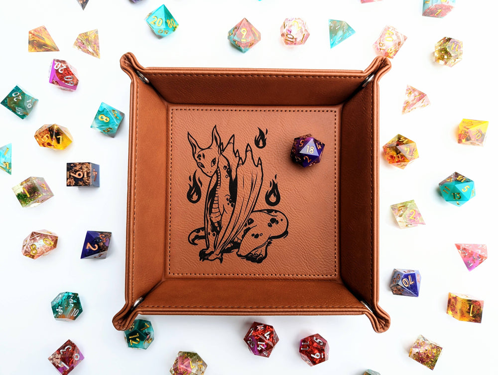 Wyrmling Wondering - Vegan Leather Dice Rolling Tray (ONLINE ORDER ONLY)