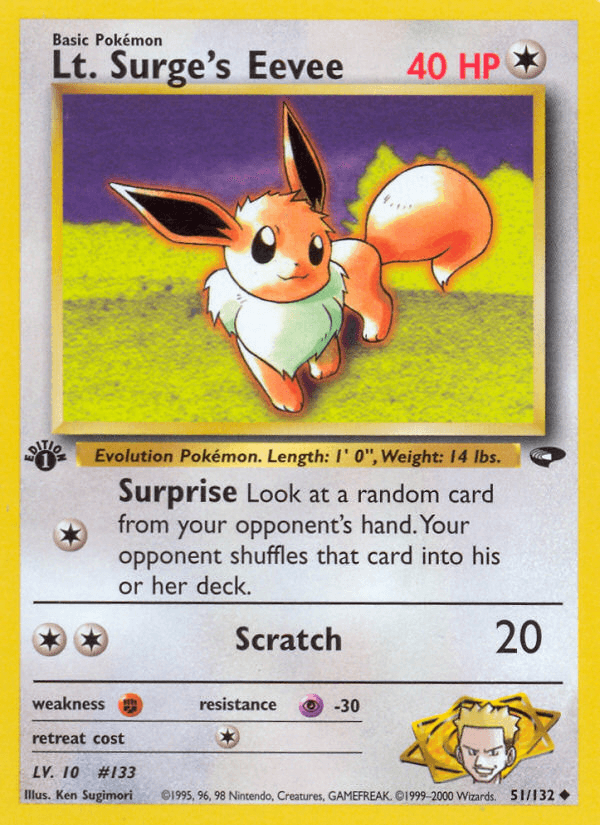 Lt. Surge's Eevee (51/132) [Gym Challenge 1st Edition] (Online Only)