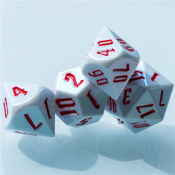 Peppermint White Colorful DND Dice (White&Red) 7-Dice (Online Only)