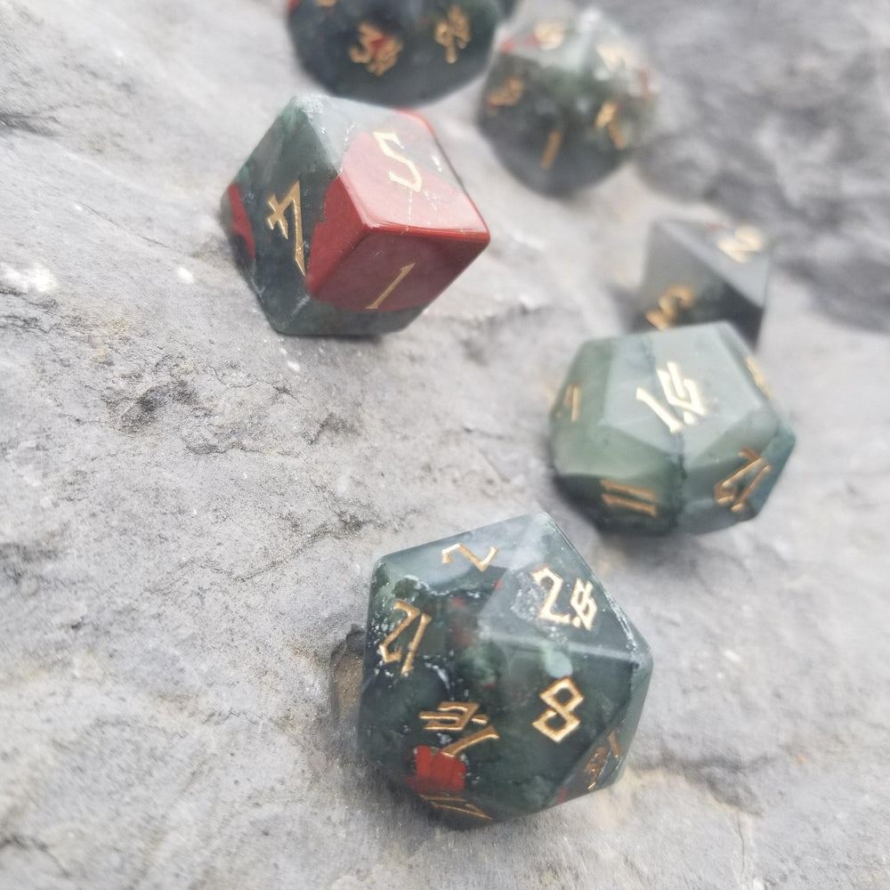 African Bloodstone Stone Dice Set (ONLINE ORDER ONLY)