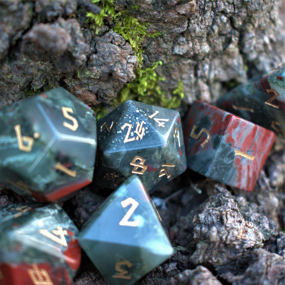 African Bloodstone Stone Dice Set (ONLINE ORDER ONLY)