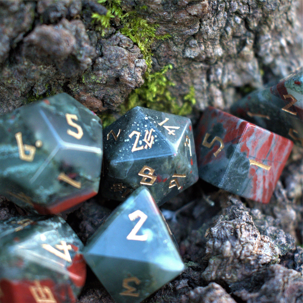 African Bloodstone Stone Dice Set (ONLINE ORDER ONLY)