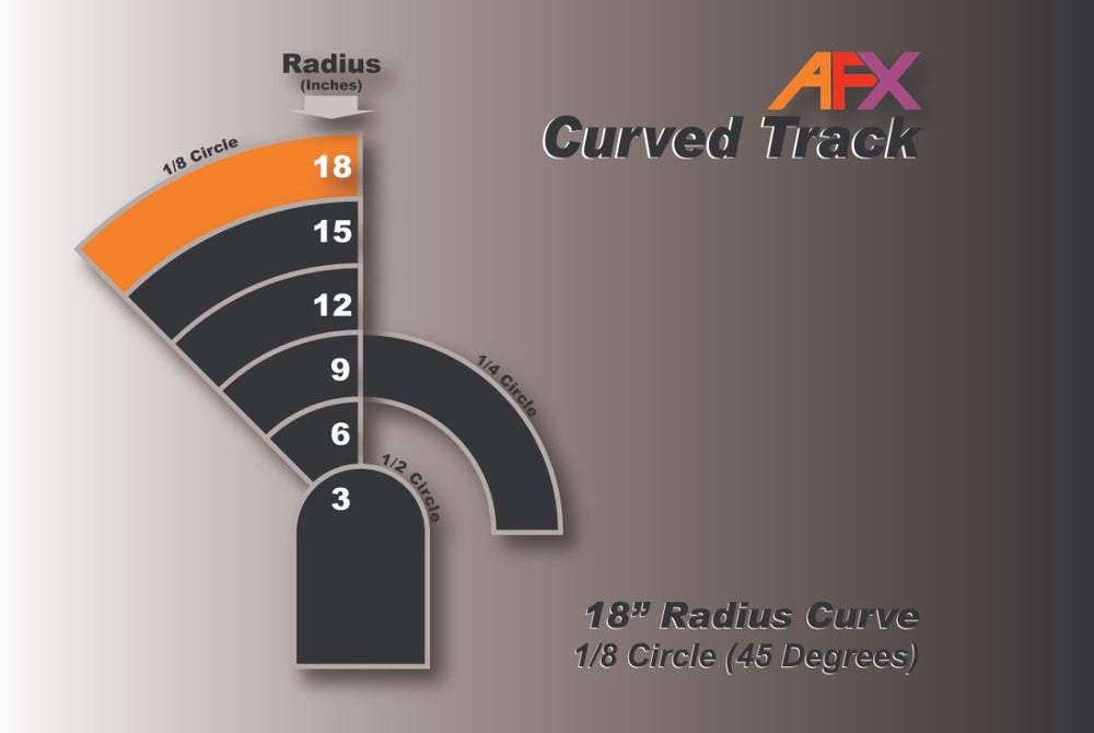 AFX Racing Track Curve 18"x1/8  (2pcs) 70621 (ONLINE ORDER ONLY)