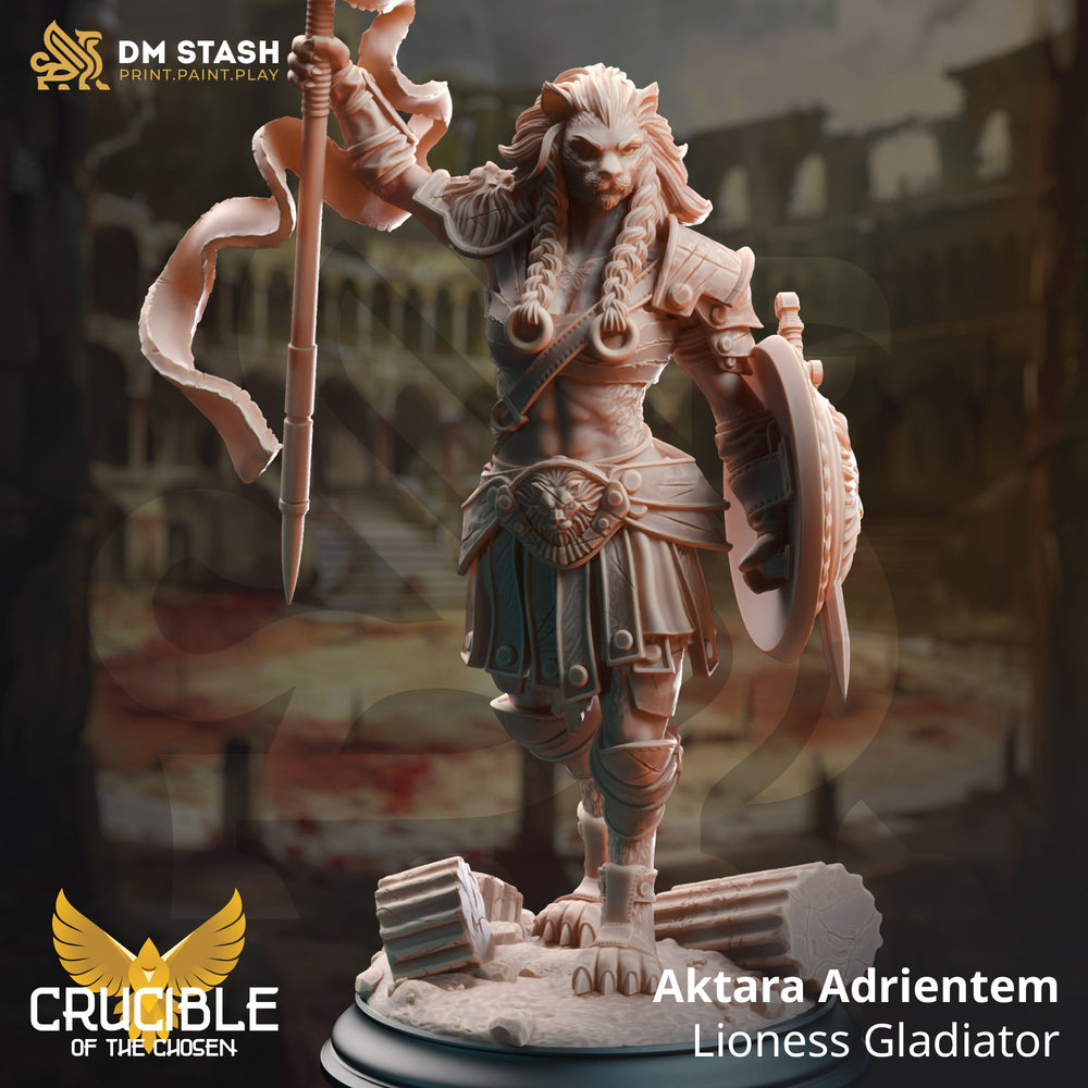 Aktara Adrientem, Lioness Gladiator (Female Leonin Fighter) (Online Order Only)