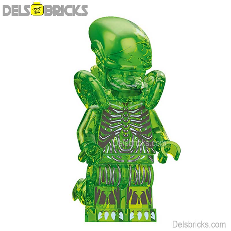 Aliens Xenomorph transparent green Lego custom Minifigures (ONLINE ORDER ONLY)