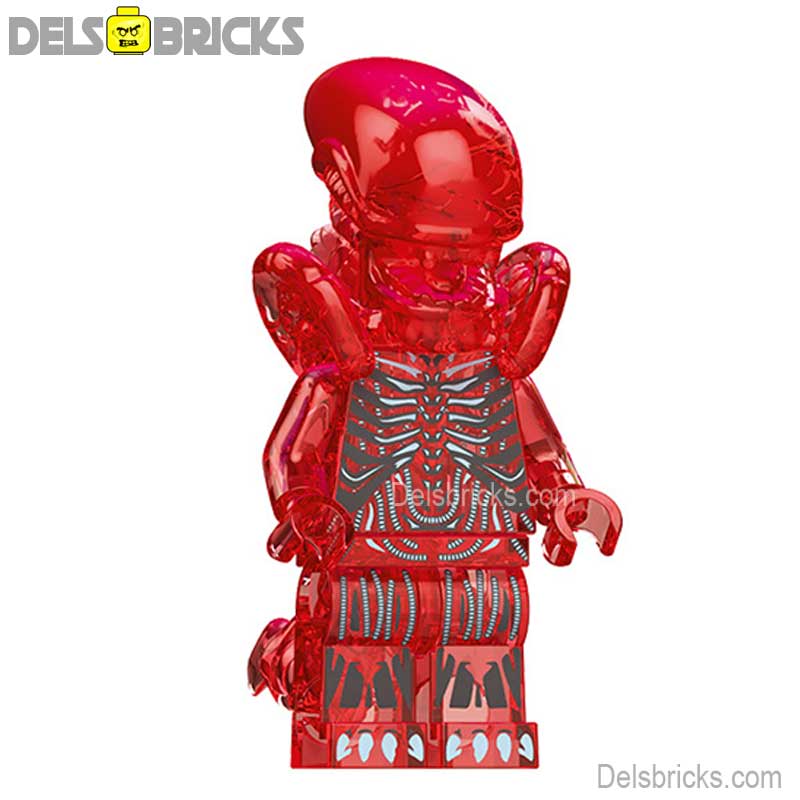 Aliens Xenomorph transparent red Lego custom Minifigures (ONLINE ORDER ONLY)