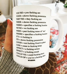 Angry Grammar Mugs (Online Order Only)