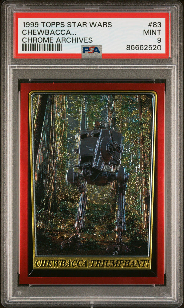1999 TOPPS CHROME STAR WARS CHROME ARCHIVES CHEWBACCA... CHROME ARCHIVES #83 - PSA 9 (Online Order Only)
