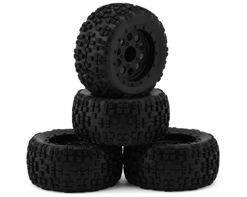 Team Associated Reflex 14MT Pre-Mounted Tires (4) (Black) (ONLINE ORDER ONLY)