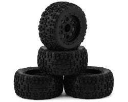 Team Associated Reflex 14MT Pre-Mounted Tires (4) (Black) (ONLINE ORDER ONLY)