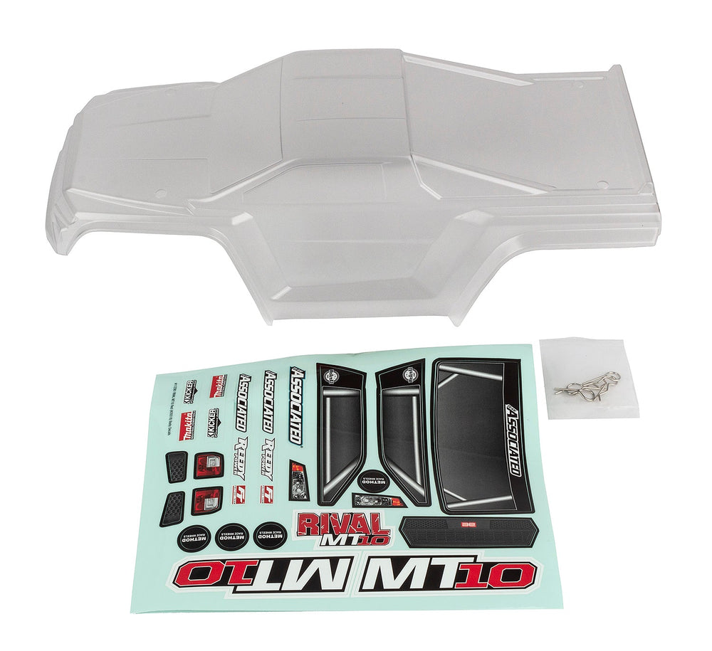 Team Associated RIVAL MT10 V2 Clear Polycarbonate Monster Truck Body