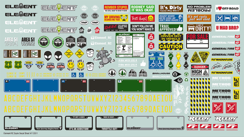 Team Associated Enduro Trucks Decal Sheet Full Color 13x7.5 Inch