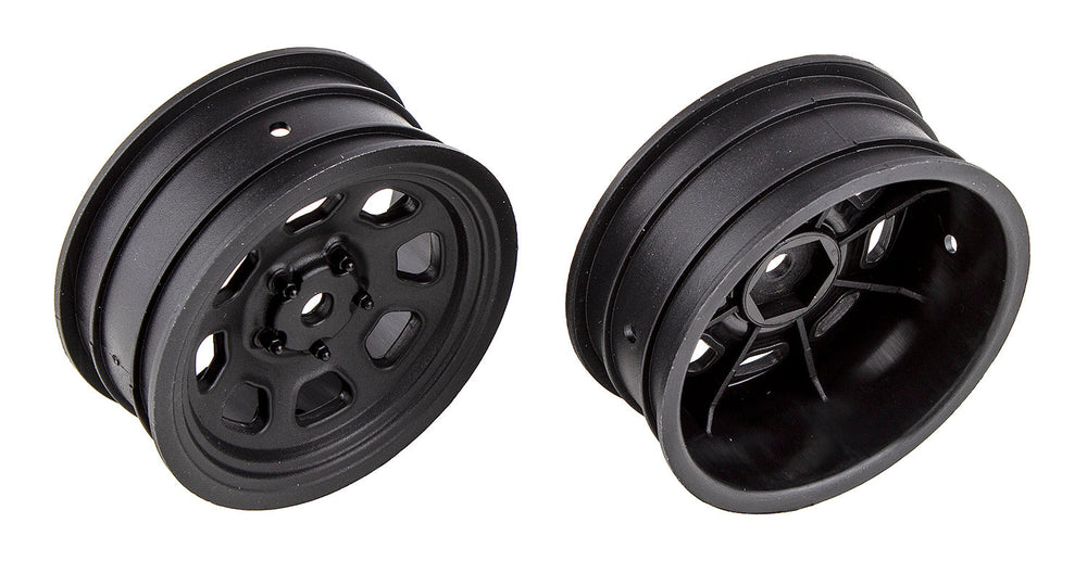 Team Associated SR10 Black Front Wheels 1 pair (ONLINE ORDER ONLY)