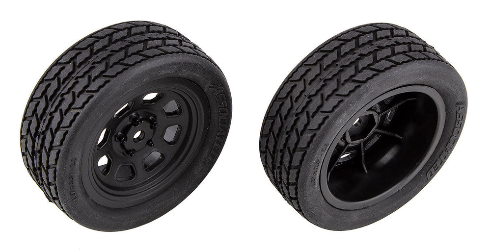 Team Associated SR10 Front Wheels with Street Stock Tires Mounted (ONLINE ORDER ONLY)