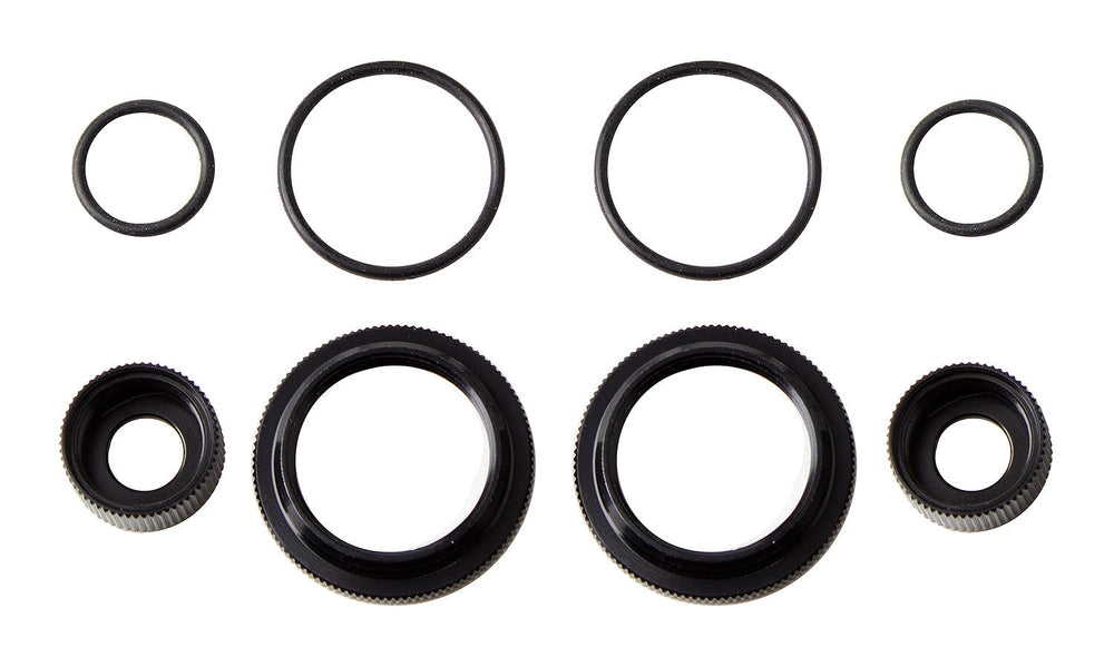 Team Associated 12mm Shock Collar and Seal Retainer Set Black (ONLINE ORDER ONLY)
