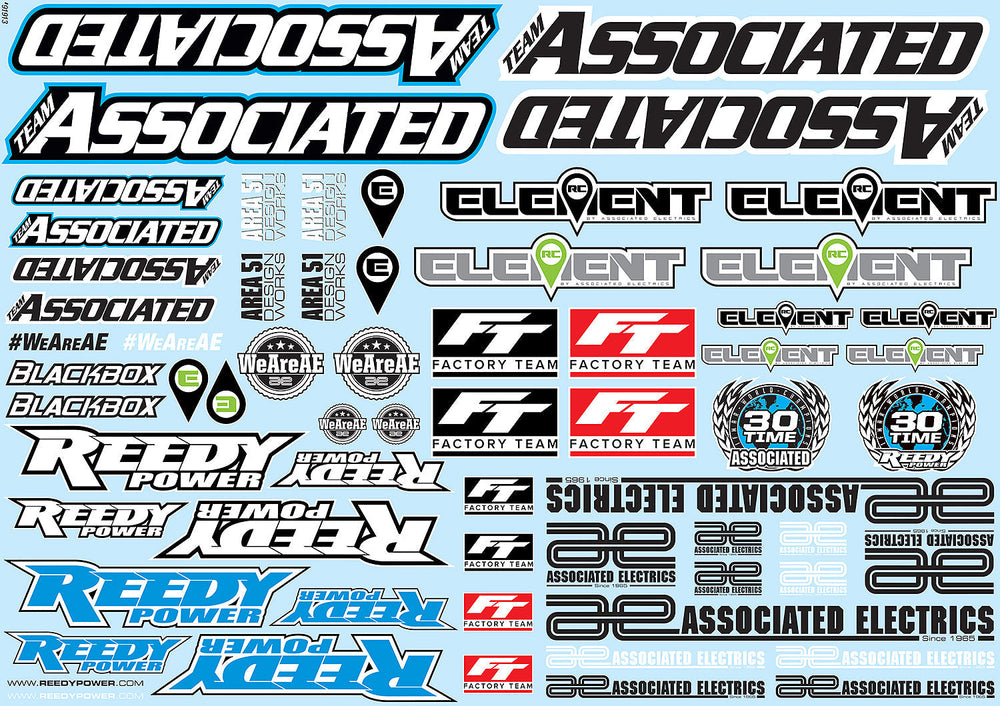 Team Associated AE Branding Decal Sheet