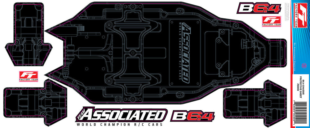 Team Associated RC10B6.4 FT Chassis Protective Sheet +3mm Printed