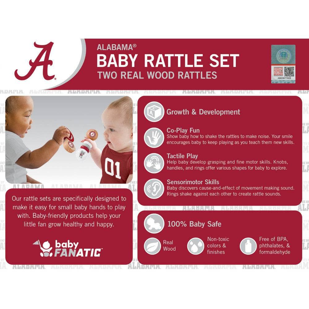 Alabama Crimson Tide - Baby Rattles 2-Pack (ONLINE ORDER ONLY)