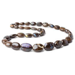 Australian Boulder Opal plain nuggets 18 inch 35 beads 9x6x4-19x14x9mm AA