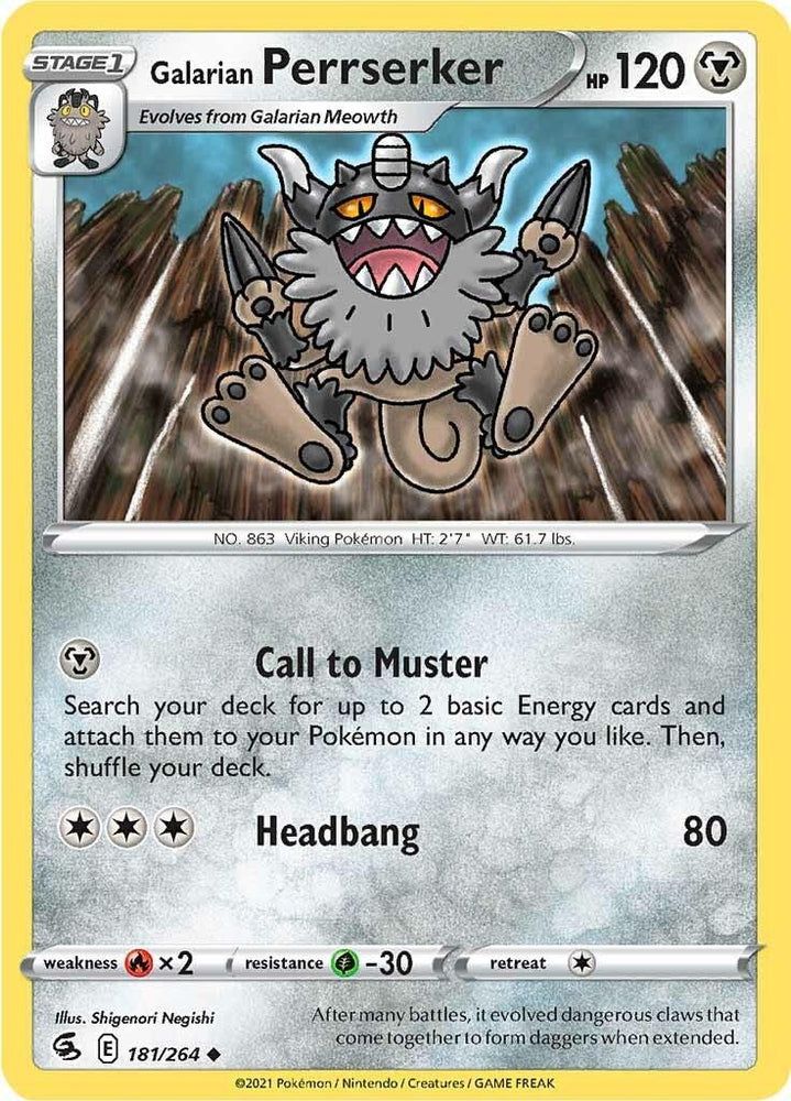 Galarian Perrserker (181/264) [Sword & Shield: Fusion Strike] (Online Only)