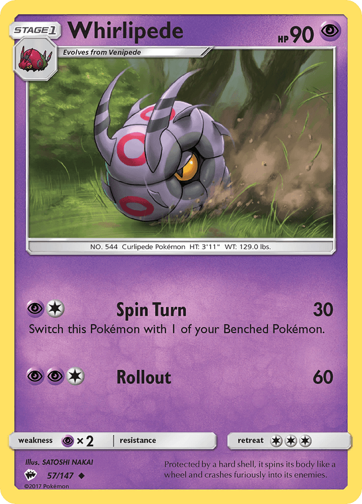 Whirlipede (57/147) [Sun & Moon: Burning Shadows] (Online Only)
