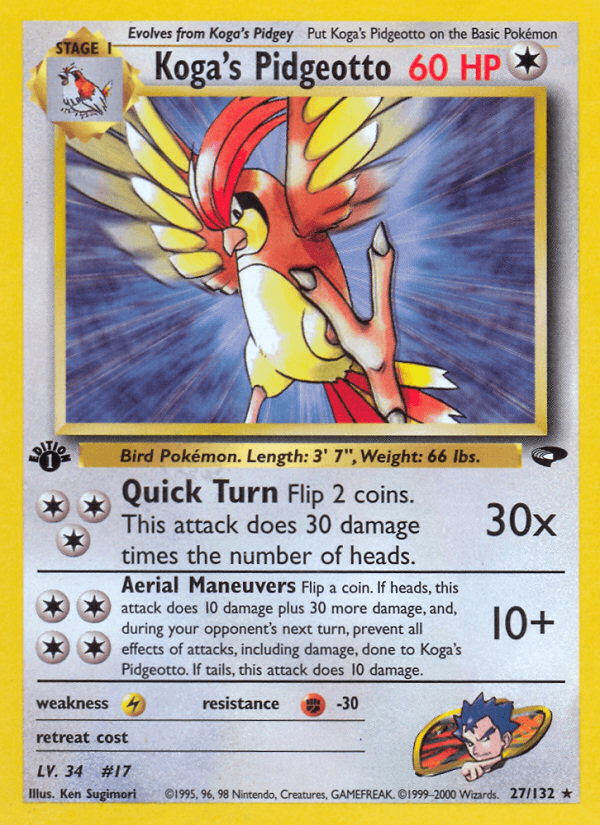 Koga's Pidgeotto (27/132) [Gym Challenge 1st Edition] (Online Only)